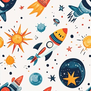 探索宇宙卡通图案