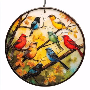 彩色床头鸟笼欧式画