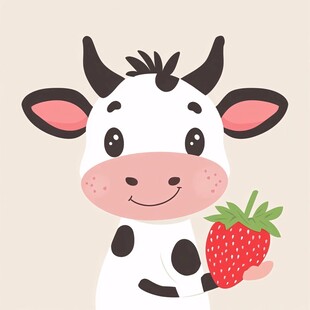 草莓牛牛卡通形象