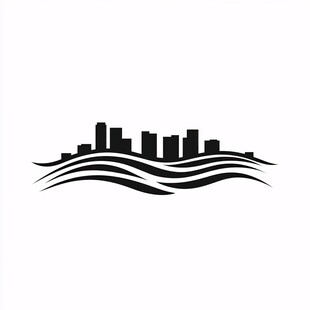 海边城市logo