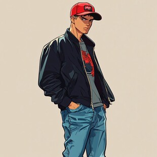 酷帅潮流插画