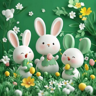 3d立体卡通兔