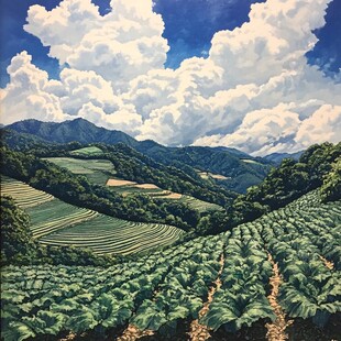 茶山油画