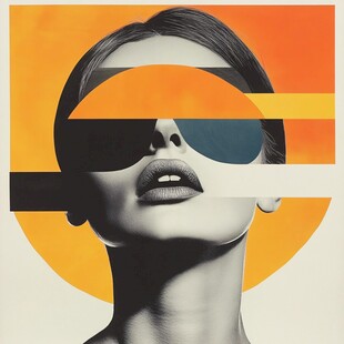 人脸色块拼接装饰画