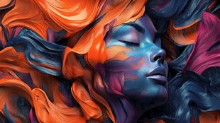 视觉强烈的彩色线条