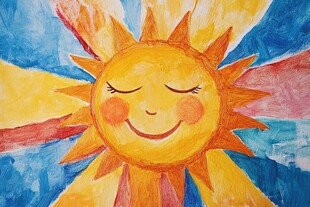 儿童画太阳