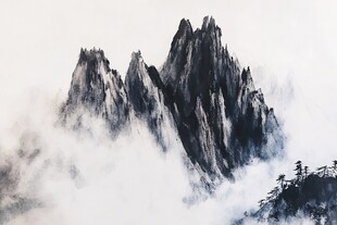 华山水墨画