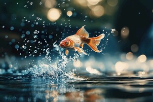 水中飘逸的金鱼