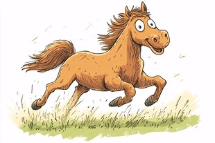 手绘马儿卡通