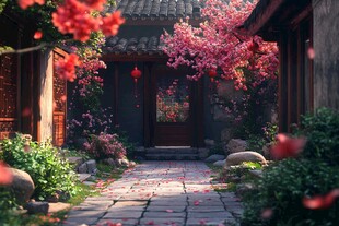 古风场景春暖花开