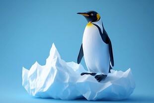 冰蓝背景企鹅
