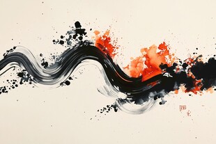抽象水墨一字水墨化开
