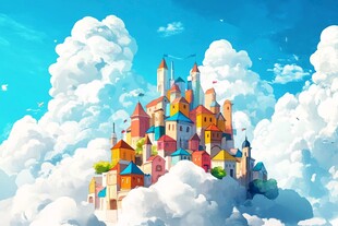梦幻城堡插画