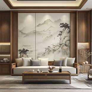 新中式镶嵌硬包背景墙