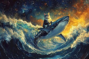 现代画鲨鱼鲸鱼海豚