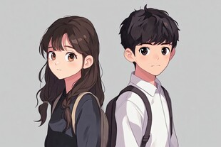 男生女生插画