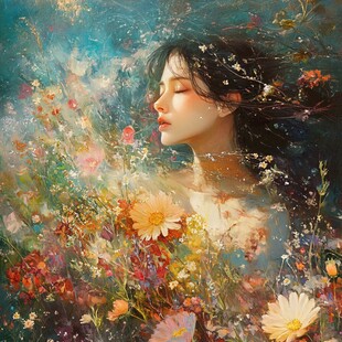 唯美少女与花系列