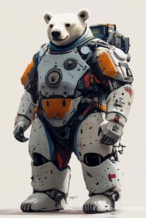 北极熊维修工扛扳手