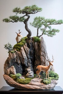 迎客松鹿