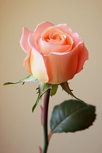 一支玫瑰花朵盛开鲜花