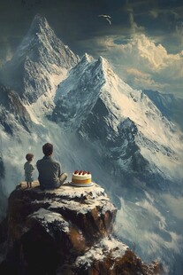 珠穆拉玛峰插画