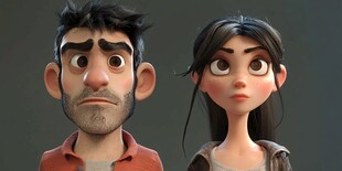 3d男女卡通形象