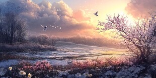 唯美梦幻梅花林