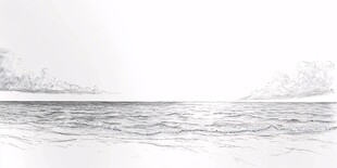 线描水景海景