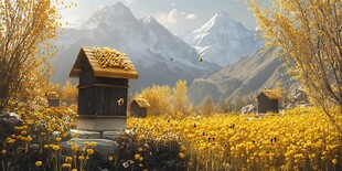 唯美梦幻花田场景