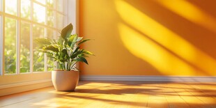 黄色室内暖光太阳光