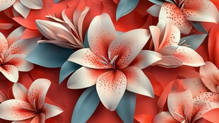 3d浮雕缤纷花卉