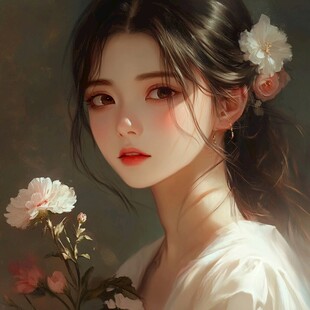 古风美女头像插画封面