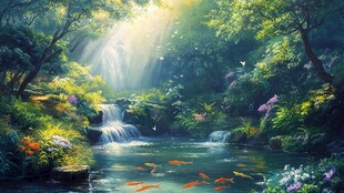 梦幻森林立体画