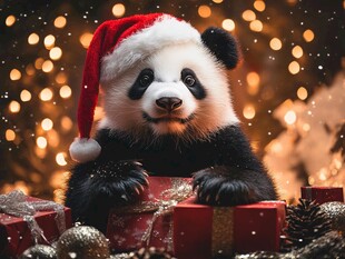 熊猫圣诞素材