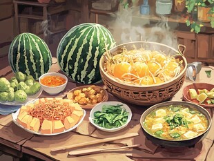 宵夜插画