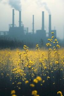 云雾中的油菜花