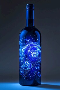 蓝色渐变酒瓶