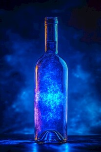 蓝色渐变酒瓶