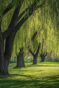 柳树背景实拍