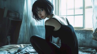 清纯短发少女