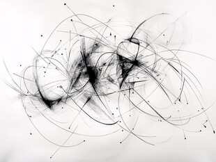 抽象唯美黑白线条丝线