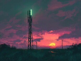 黄昏场景插画