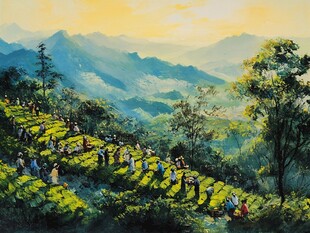 茶山油画