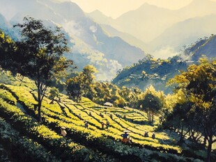 茶山油画