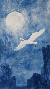 月夜鹤影印刷包装素材