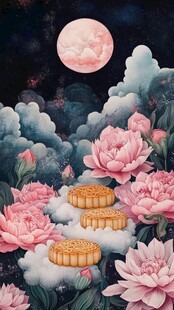 月饼包装中秋插画