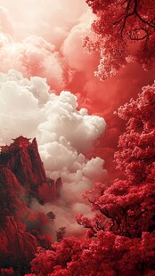 粉色的奇幻风景