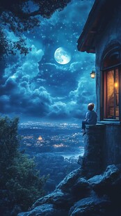 蓝月夜梦幻唯美奇幻