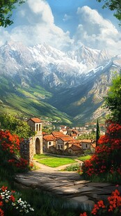 欧式庄园风景画