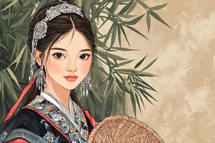 土家族美女插画